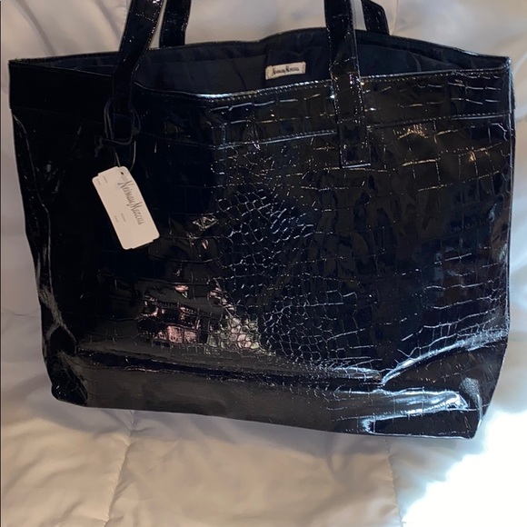 New Black vinyl tote - Picture 1 of 4